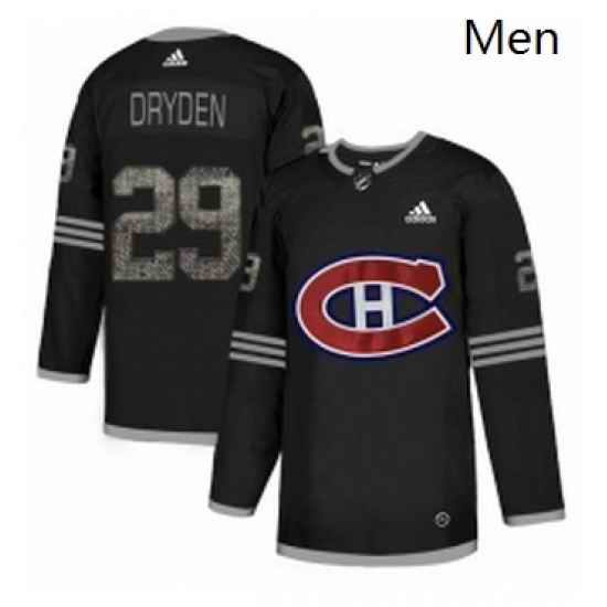 Mens Adidas Montreal Canadiens 29 Ken Dryden Black Authentic Classic Stitched NHL Jersey